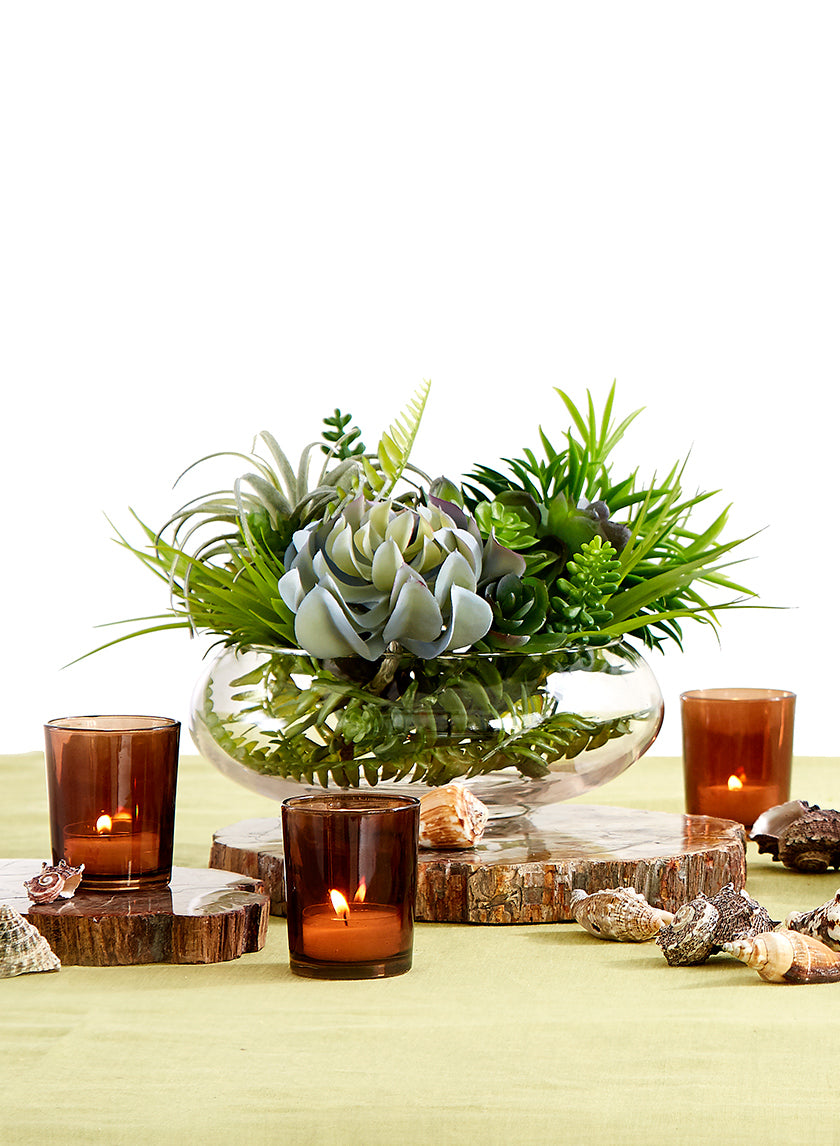 succulent bowl centerpiece 8in Wide Glass Garden Bowl – Jamali Garden
