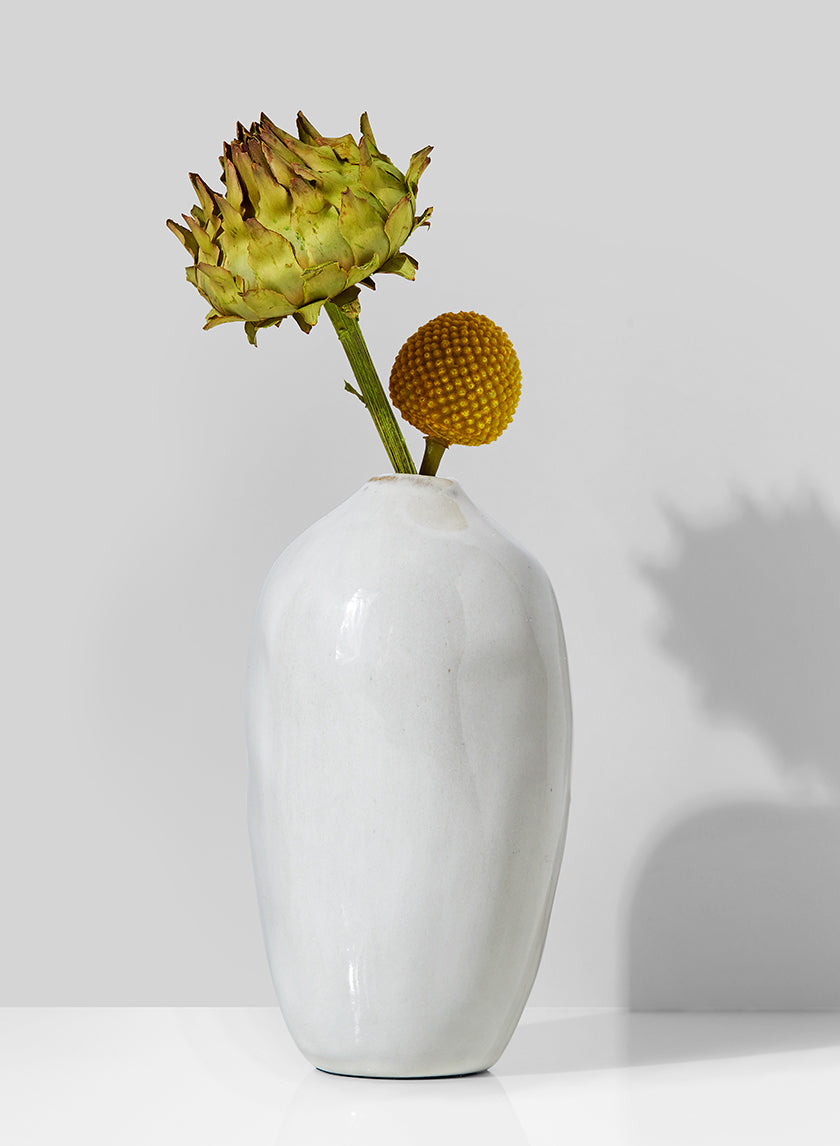 5 1/2in White Glazed Potter&