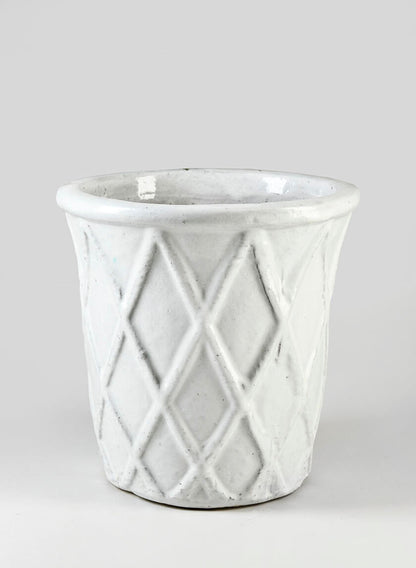 Bright White Flared Basket Pots Decor Jamali Garden Bright White 14in Tall EACH