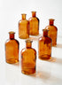 5.25in Tall Amber Medicine Bottle Glass Bud Vase, Set of 6 Decor Jamali Garden