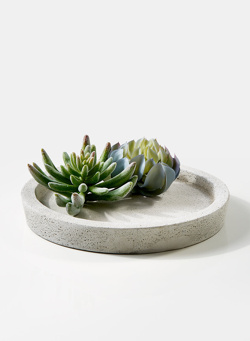 cement plant saucer 9.25in Wide Limestone Cement Saucer