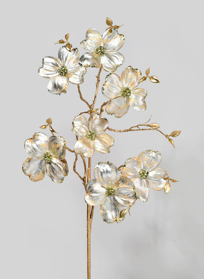 38in Long Pearl Champagne Dogwood Spray, Case of 12 Decor Jamali Garden