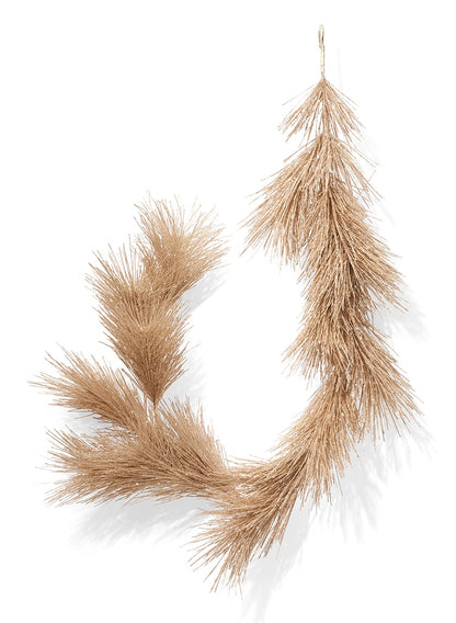 5ft Long Light Champagne Silver Long Pine Garland, Case of 6 Decor Jamali Garden