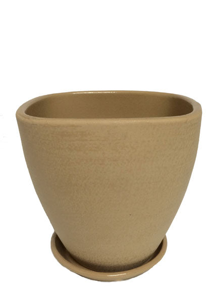 7in - 13in Classic Brown Squared Pot with Saucer Decor Jamali Garden