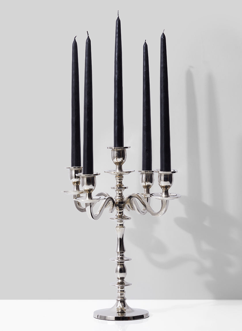 14in Tall Nickel Candelabra Decor Jamali Garden