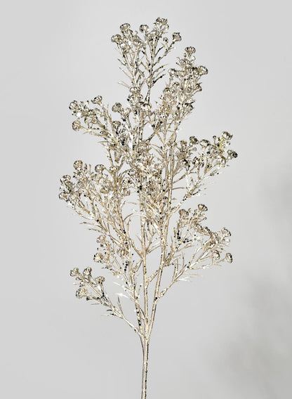 19in Long Glittery Champagne Rosemary Grass Spray, Case of 12 Decor Jamali Garden
