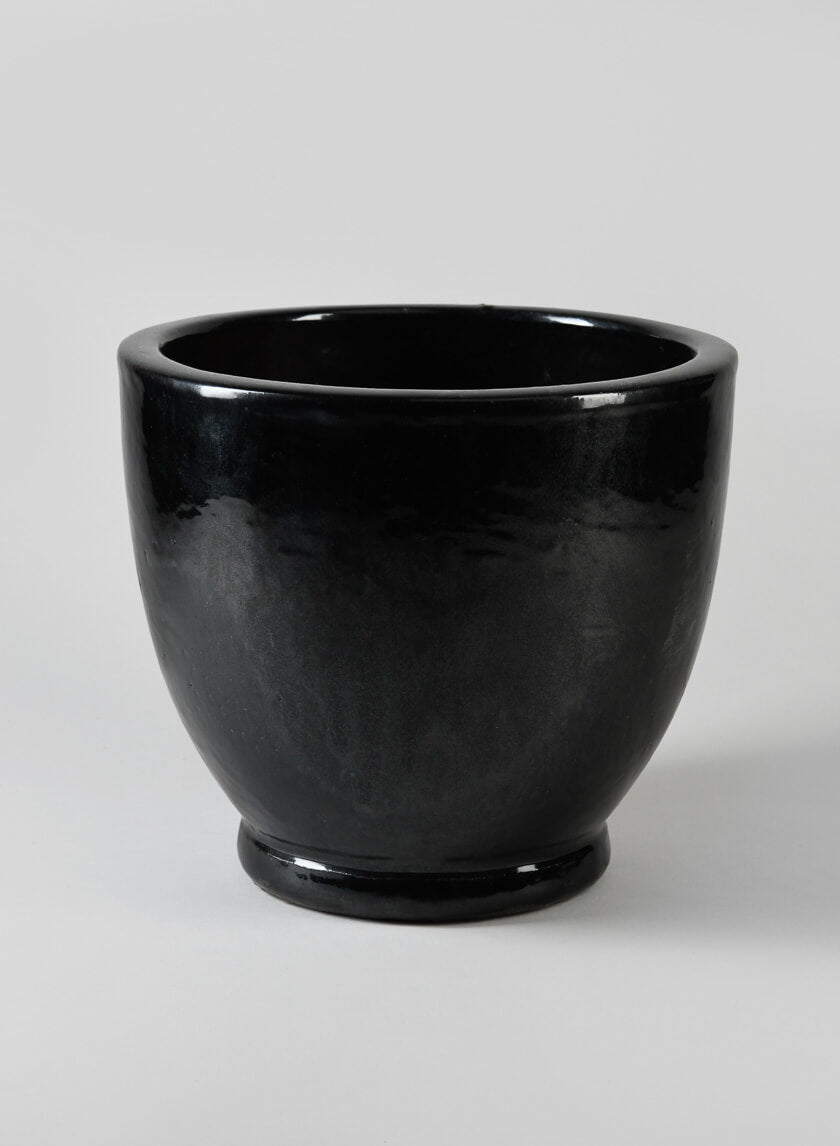 black ceramic indoor plant pots Glossy Black Ceramic Tuscon Egg Pots – Jamali Garden