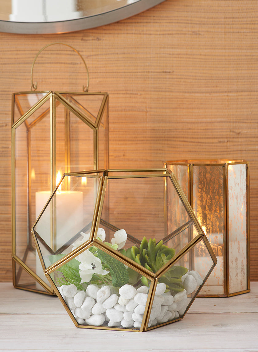 Glass Honeycomb Candleholder Decor Jamali Garden