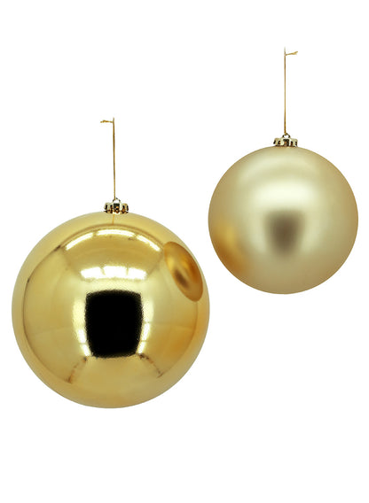 7.75in Round Shiny Gold Plastic Ornament Ball (200mm) Decor Jamali Garden