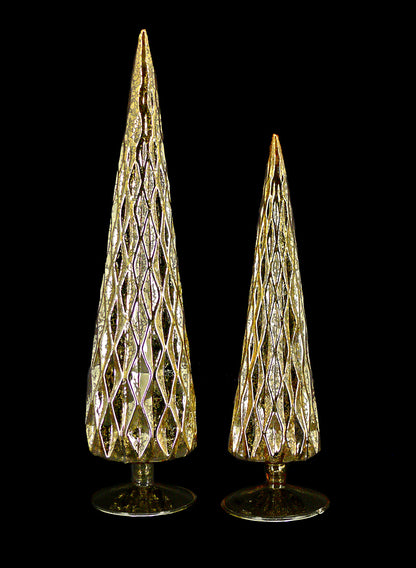 Gold Diamond Glass Christmas Tree Decor Jamali Garden