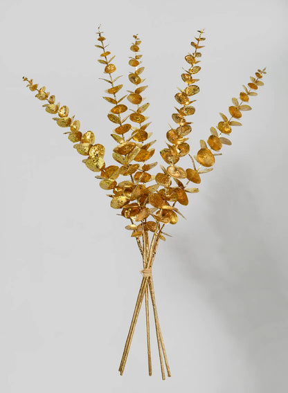 24in Long Gold Eucalyptus Picks, Case of 12 Decor Jamali Garden