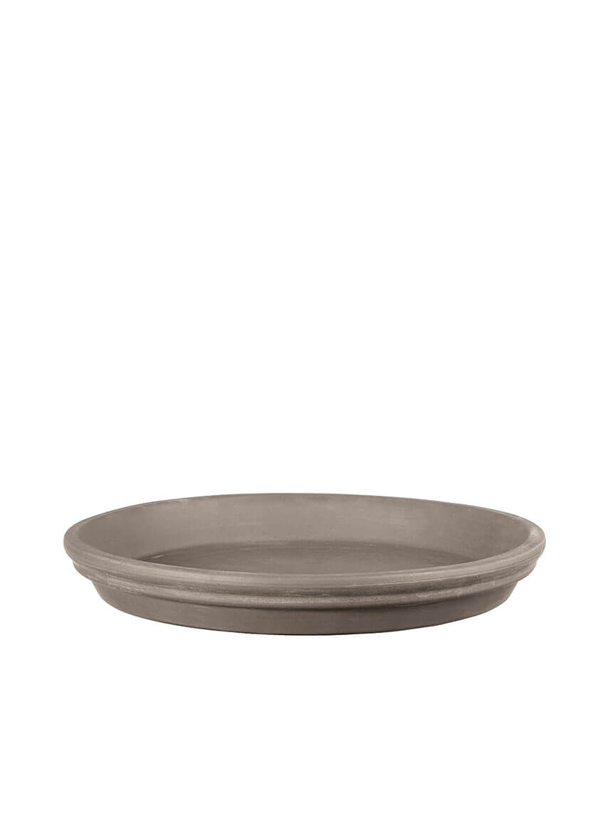 clay planter saucer Deroma 10.6" Saucer Grafite Clay Case Pack