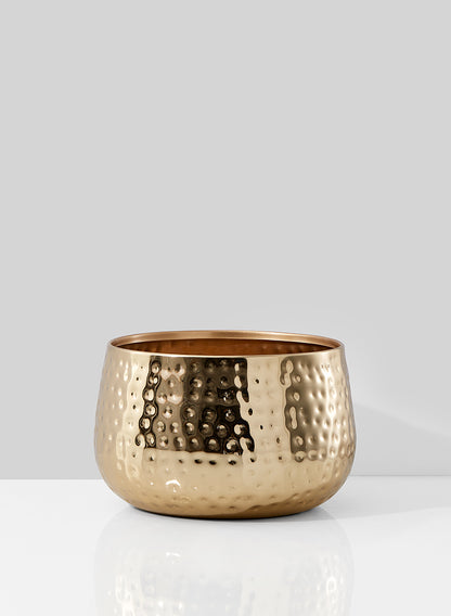 Shiny Hammered Gold Bowl Decor Jamali Garden