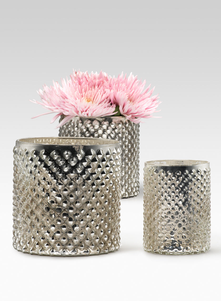 Antique Silver Hobnail Vases Decor Jamali Garden