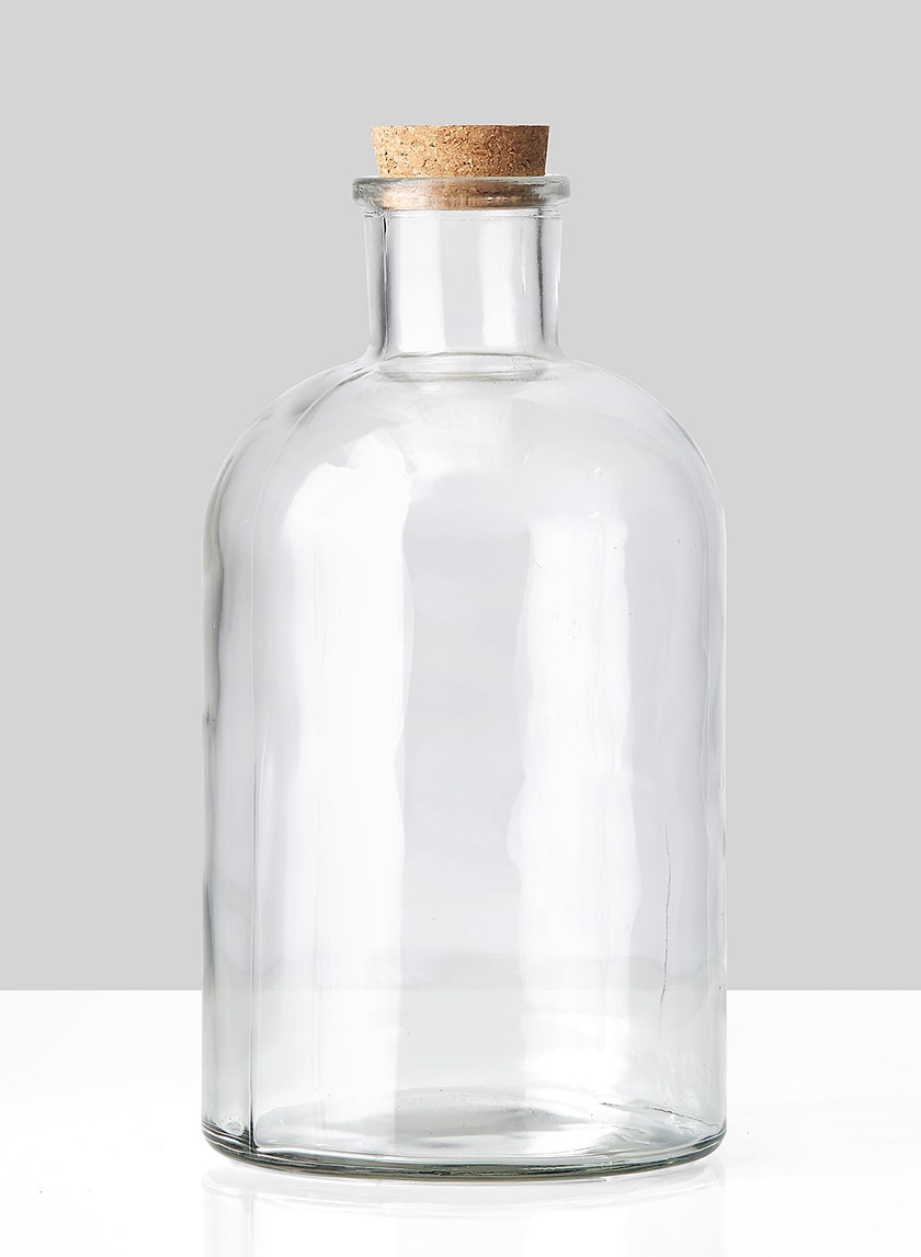Glass Bottle With Cork Decor Jamali Garden