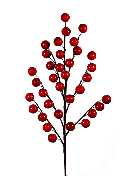21.5in Long Large Red Berry Spray, Case of 12 Decor Jamali Garden
