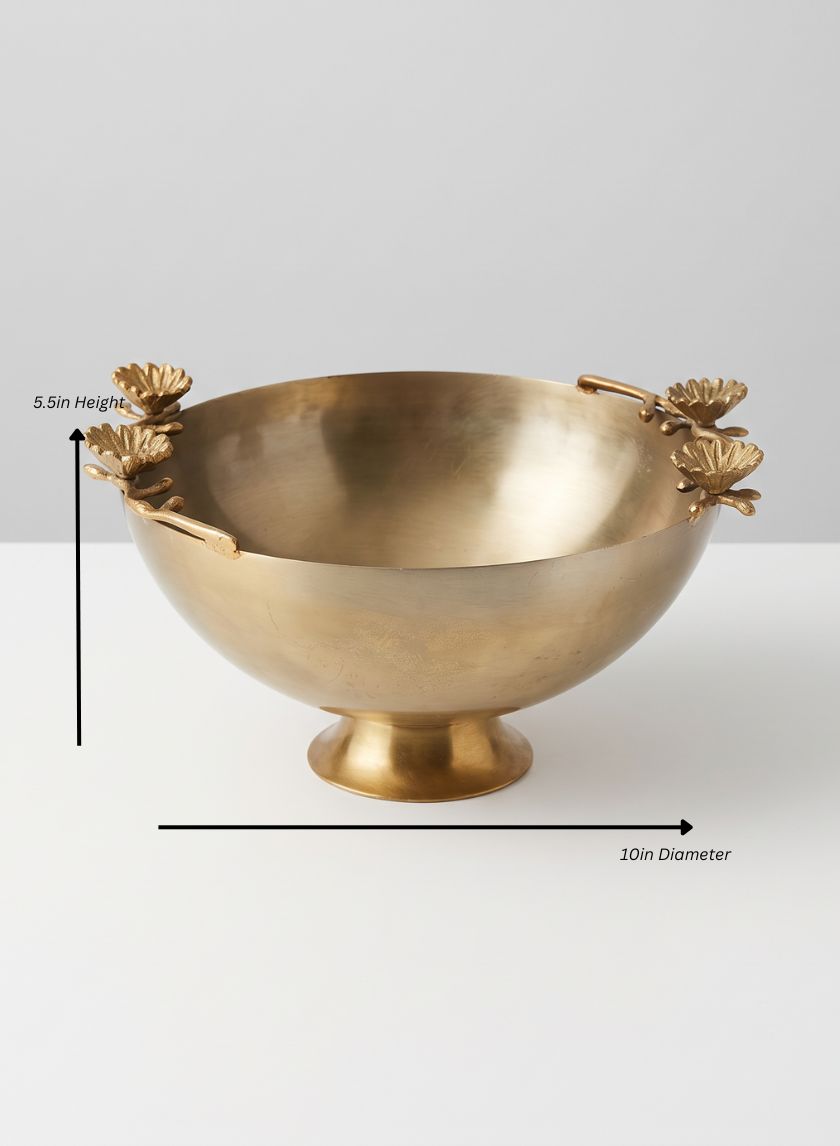 Kamran Serving Metal Bowl Decor Jamali Garden Gold 10in Wide EACH