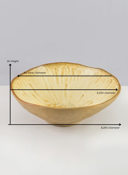 Satsuma Artisan Bowl Decor Jamali Garden Beige 3in Height - 8.25in Diameter EACH