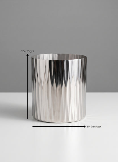 Rochemont Silver Mini Cylinder Vase Decor Jamali Garden Silver 5.5in Height - 5in Diameter EACH