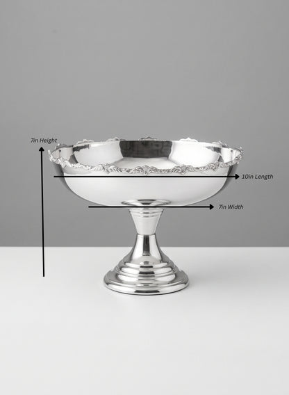Pierrefort Lace Silver Oval Bowl Decor Jamali Garden Silver 7in Height - 10in Length EACH
