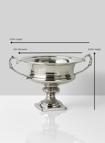 Aluminum Flower Silver Urn Decor Jamali Garden Silver 10in Wide EACH