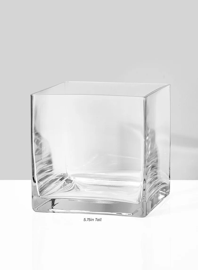 Clear Glass Cube Vase