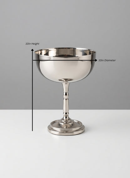Pierrefort Silver Pedestal Urn Decor Jamali Garden Silver 10in Height - 10in Diameter EACH