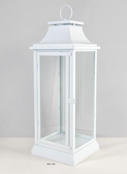 White Hampton Lantern Decor Jamali Garden White 25in Tall EACH