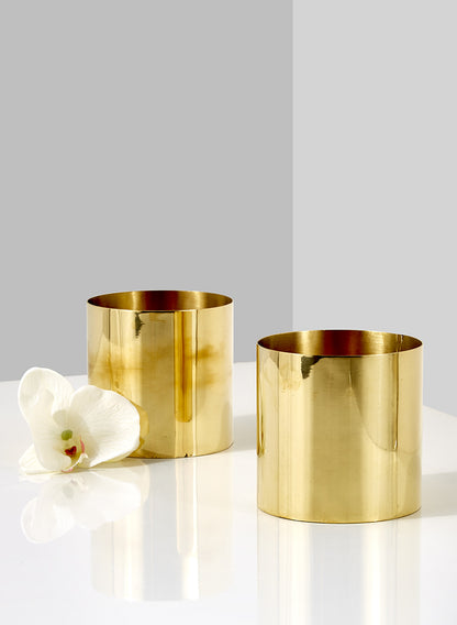 4in Tall Stainless Steel Cylinder Vase Decor Jamali Garden