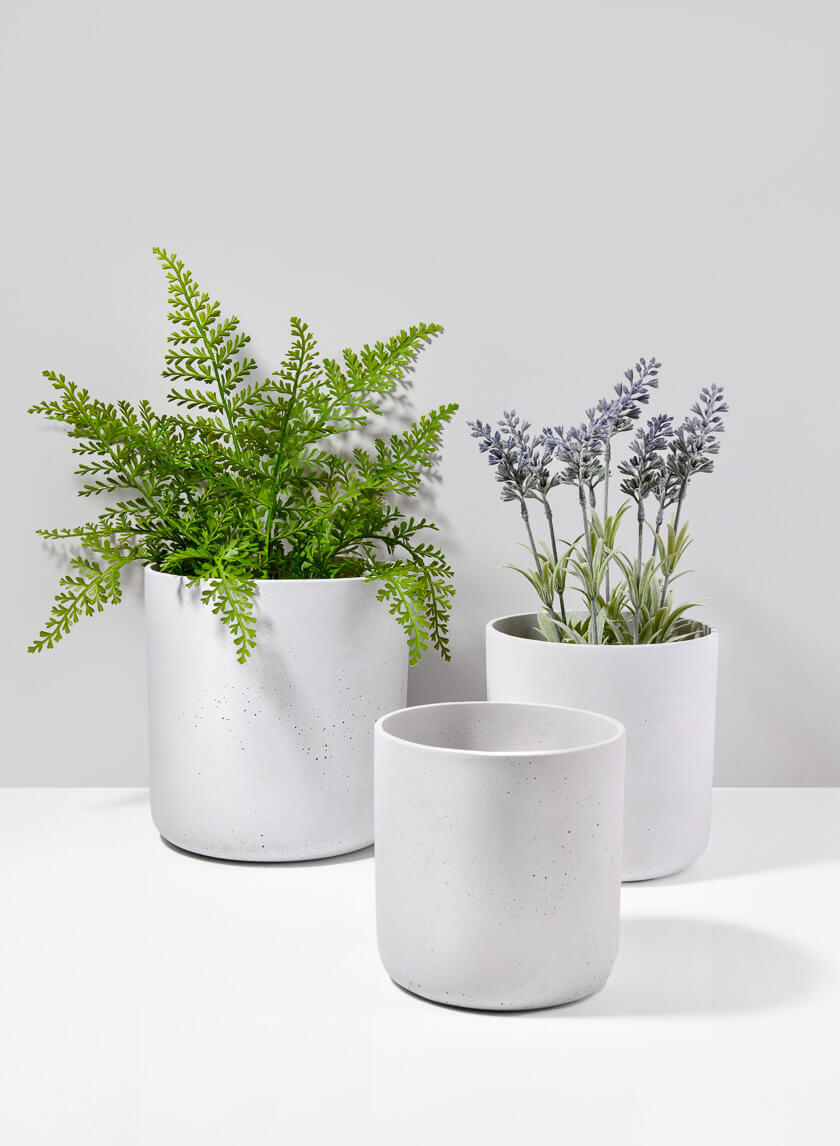 white large pots for indoor plants White Cycl Sandstone Pots – Jamali Garden