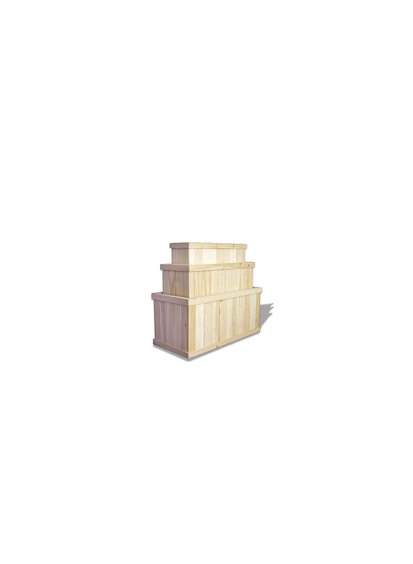 24 &amp; 48in Natural Cedar Rectangular Deck Planters Decor Jamali Garden