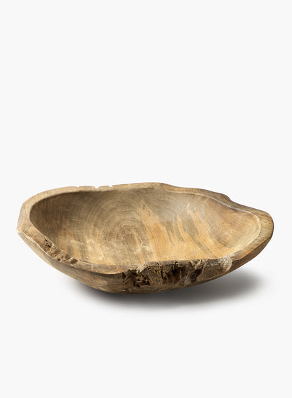 11.5in Wide Teak Wood Bowl Decor Jamali Garden