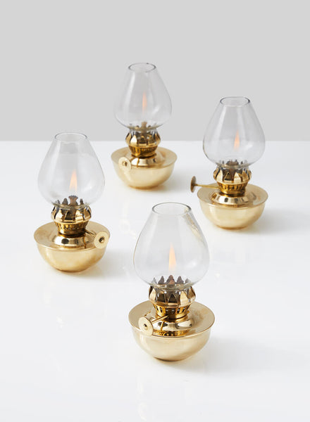 4.5in Tall Heritage Brass Oil Lamp, Mini, Set of 4 – Jamali Garden