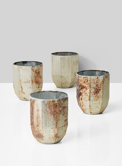 Faceted Pearl &amp; Rust Glass Vase Decor Jamali Garden