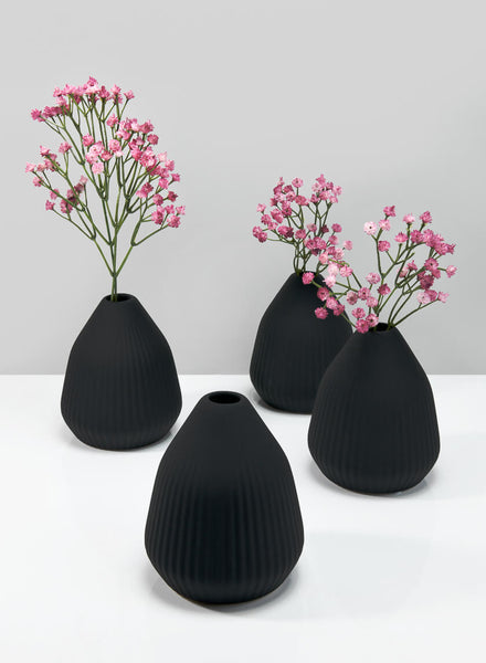 Oslo Matte Black Modern Ceramic Bud Vase Wedding Home Decor