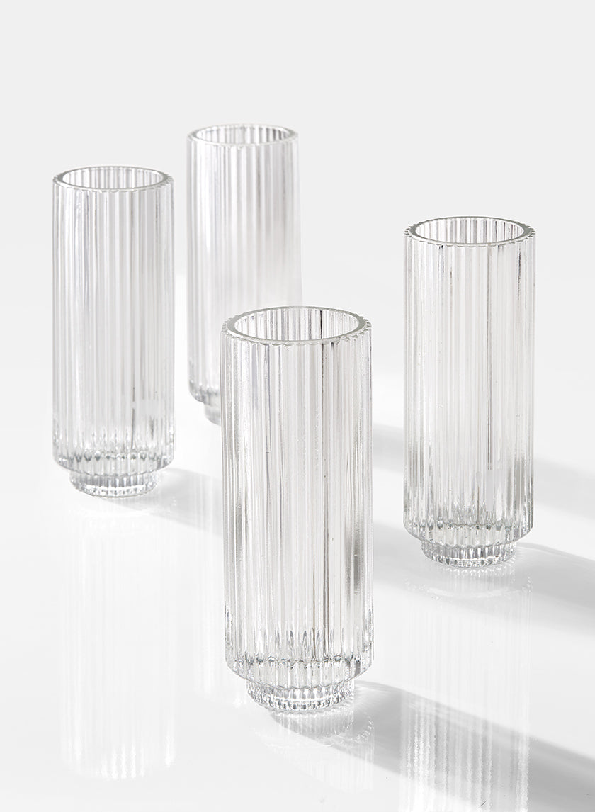 6 1/4in Pleated Glass Votive Holder