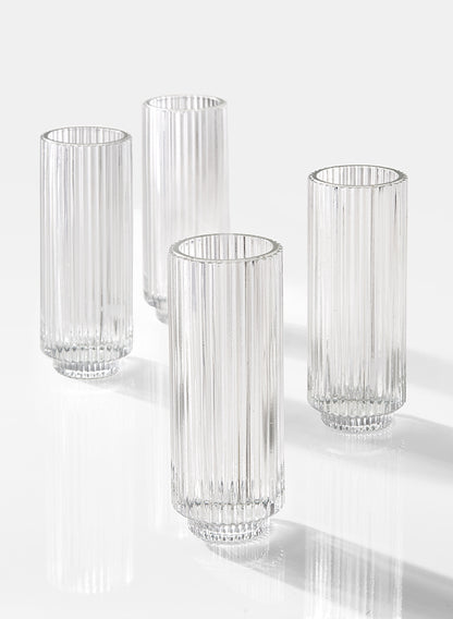 6 1/4in Pleated Glass Votive Holder