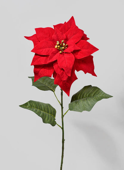32in Long Red Poinsettia Stem, Case of 12 Decor Jamali Garden