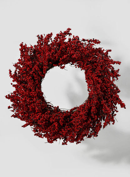 28in Wide Redberry Wreath Decor Jamali Garden