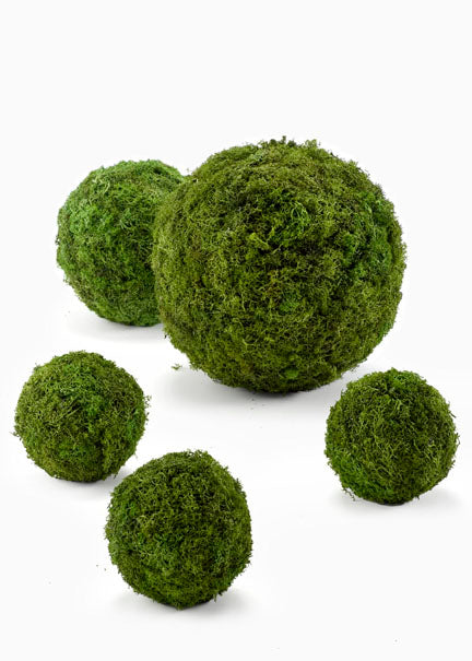 4in, 6in, &amp; 8in Reindeer Moss Ball Decor Jamali Garden