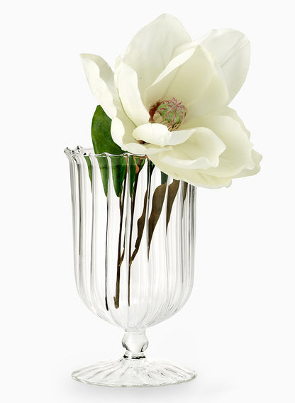 8in Tall Optical Glass Urn Vase Decor Jamali Garden