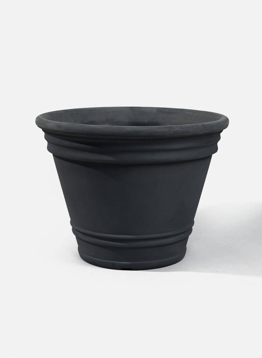 home depot large ceramic flower pots 20 inch Dark Gray Rotational Mold Lightweight All Weather Planter – Jamali Garden