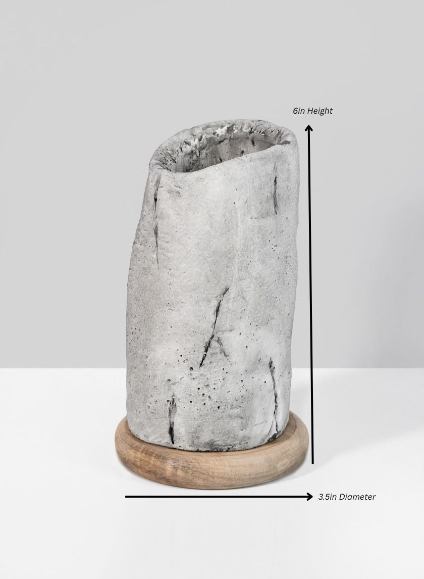 Lava Cement Vase Decor Jamali Garden Grey/Natural 6in Height - 3.5in Diameter EACH