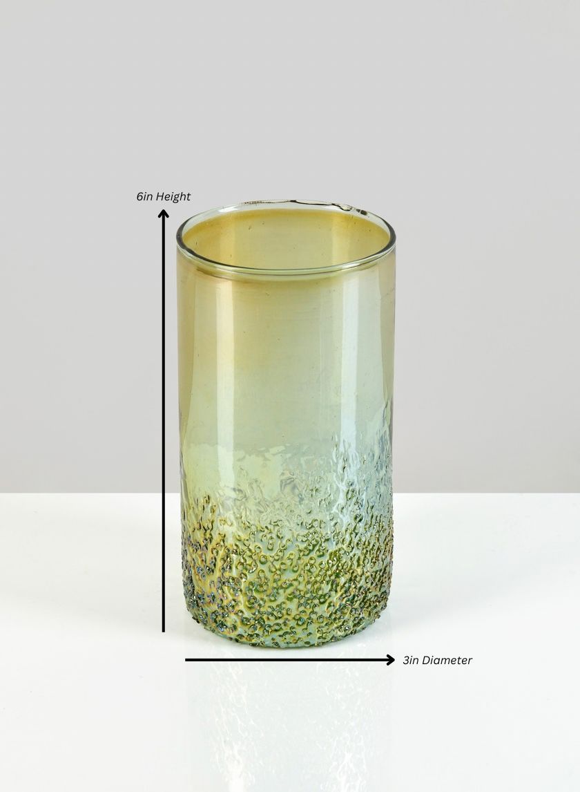 Strasbourg Speckled Green Luster Glass Cylinder
