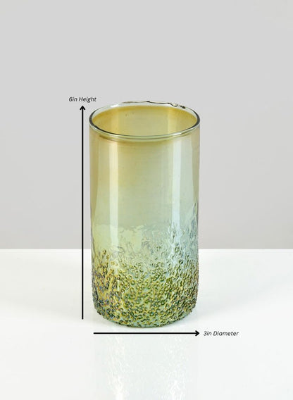 Strasbourg Speckled Green Luster Glass Cylinder