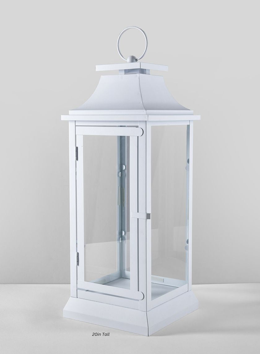 White Hampton Lantern Decor Jamali Garden White 20in Tall EACH