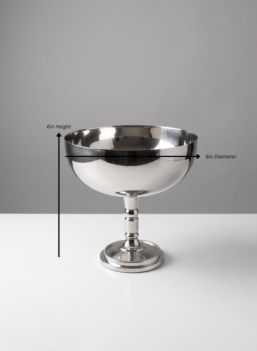 Pierrefort Silver Pedestal Urn Decor Jamali Garden Silver 6in Height - 6in Diameter EACH