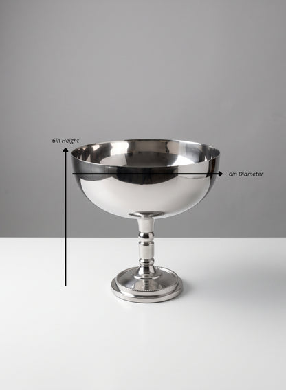 Pierrefort Silver Pedestal Urn Decor Jamali Garden Silver 6in Height - 6in Diameter EACH