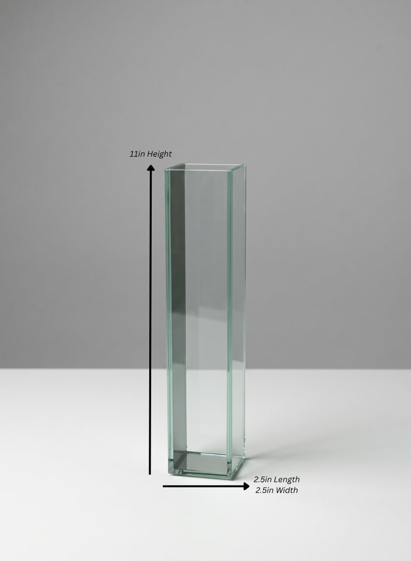 Clear and Mirror Glitz Glass Vase Decor Jamali Garden Clear 11in Tall EACH
