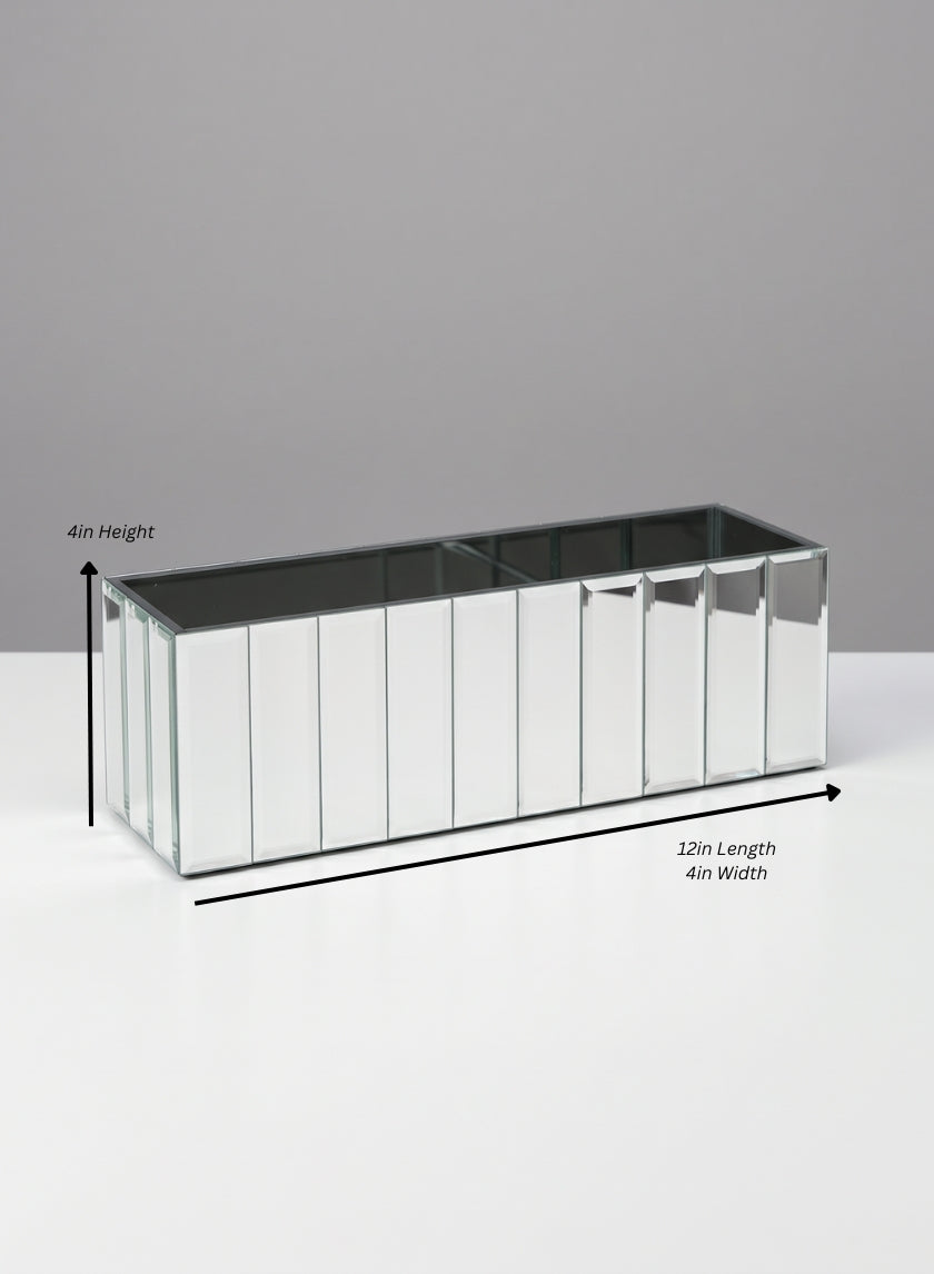 Mirror Strips Rectangle &amp; Square Glass Vase Decor Jamali Garden 4in Tall EACH